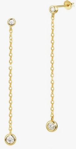 18k Gold Plated Sterling Silver Threader Chain Earrings Dangle