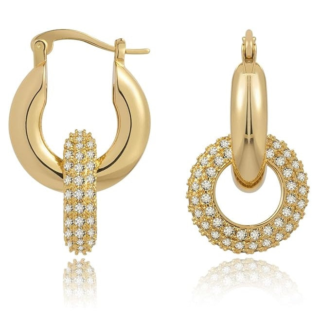 18k Gold Double Hoop Earrings