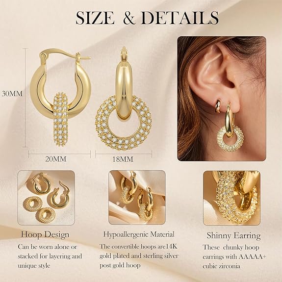 18k Gold Double Hoop Earrings