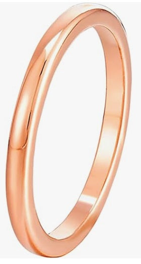 Rose Gold Comfort Fit Wedding Band for Her