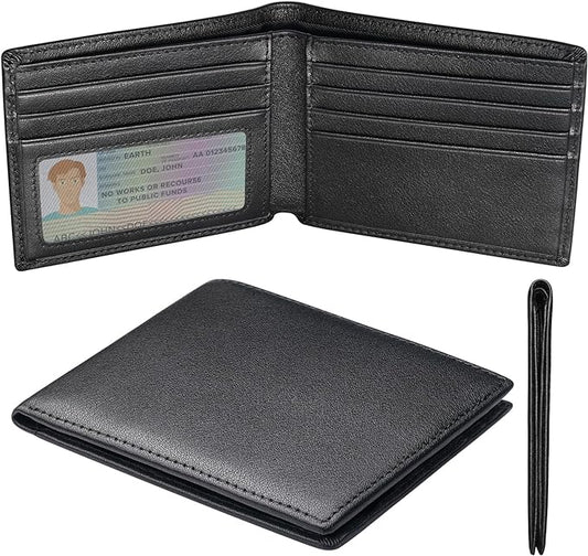 Men's Slim Leather RFID Blocking Wallet