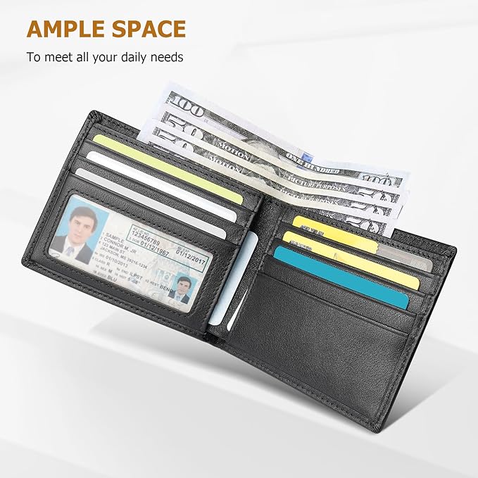 Men's Slim Leather RFID Blocking Wallet