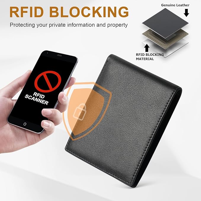 Men's Slim Leather RFID Blocking Wallet