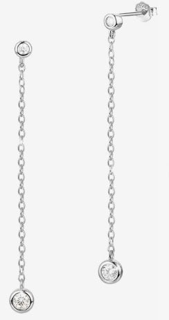 18k White Gold Plated Sterling Silver Threader Chain Earrings Dangle